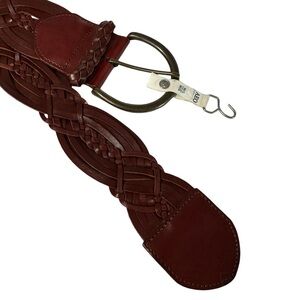 American Eagle Outfitters Brown Braided Wide Leather Waist Belt, M/L